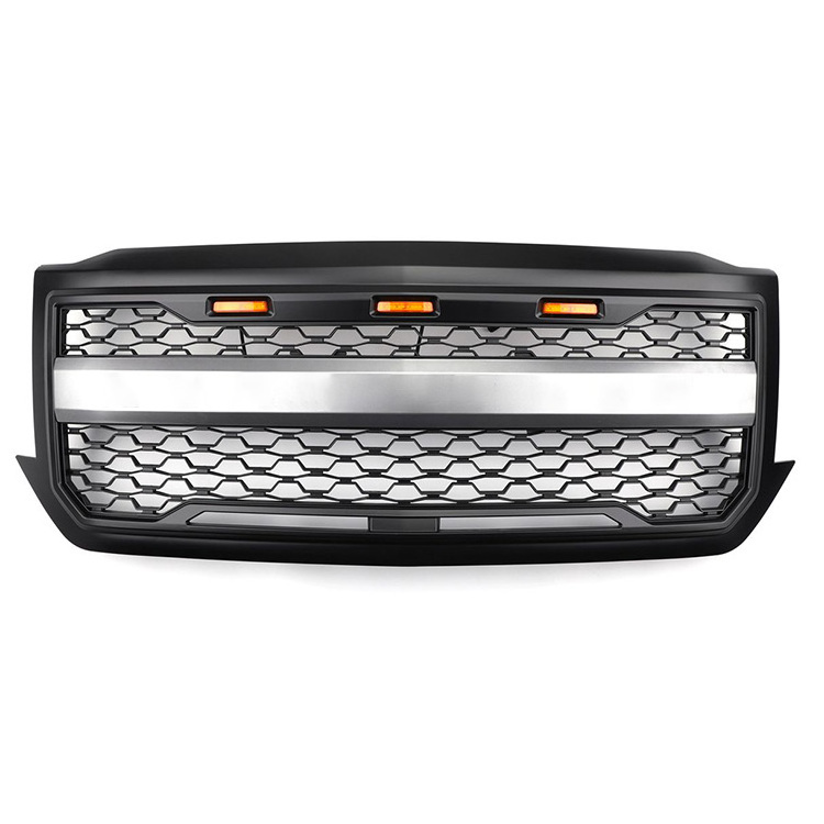 All Black Honeycomb Radiator Bumper Grille Front Grille For Chevrolet Silverado 1500 2016-2018