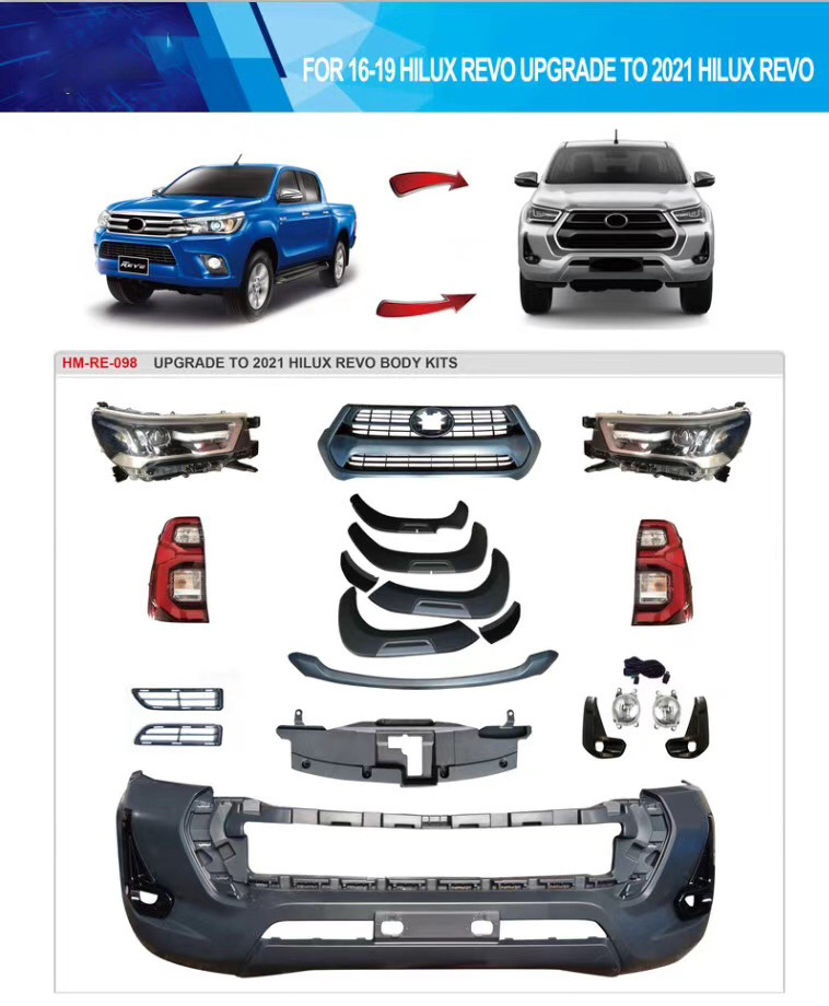 4x4 Body kits for Toyota Hilux Revo 2015-2017 Upgrade To 2020 Body Kits Car Accessories Front Rear Bumper Bodykit Auto Part