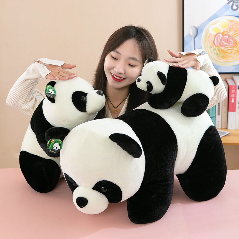 25 cm Baby Panda Big Giant Panda Bear Plush Toys Soft Stuffed Cute Lying Panda Doll Treasure of China Zoo Animals Plush