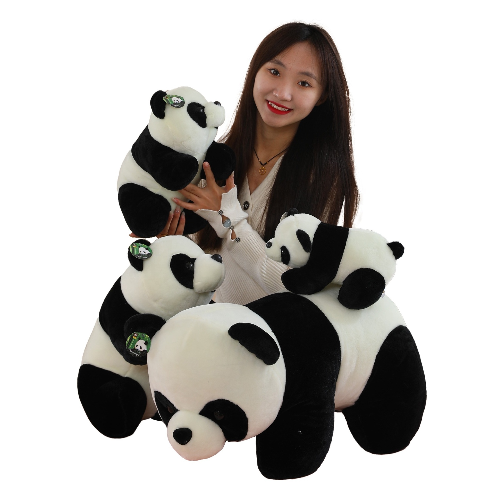 25 cm Baby Panda Big Giant Panda Bear Plush Toys Soft Stuffed Cute Lying Panda Doll Treasure of China Zoo Animals Plush