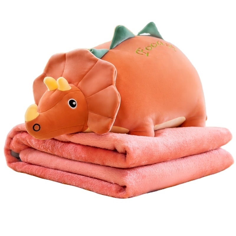 Factory Customization Soft  Dino Blanket Plush AC Blanket Summer Napping Blanket