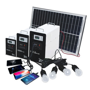 LED light phone camping used mimi home solar power system micro inverter solar kit with battery for sale for rv/ shed/cabin/home