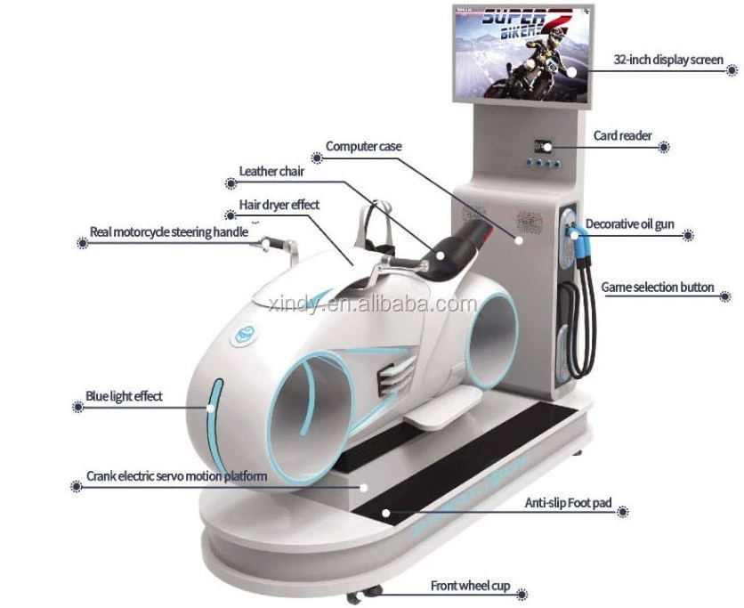 Zhuoyuan Iso 9001 Factory Supplier 9d Vr Game Vr Racing Moto Hot Vr Park Racing Motorcycles Attraction Sim Racing Wheel