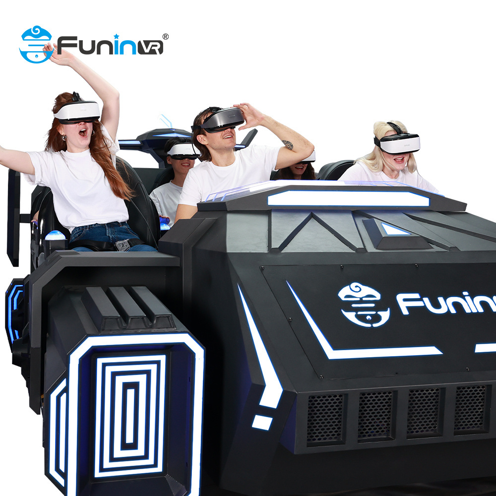 FuninVr Virtual Realiti Game 9D Vr Roller Coaster Game Machine Simulator In Amusement Park Vr 6 Seats Game Simulator