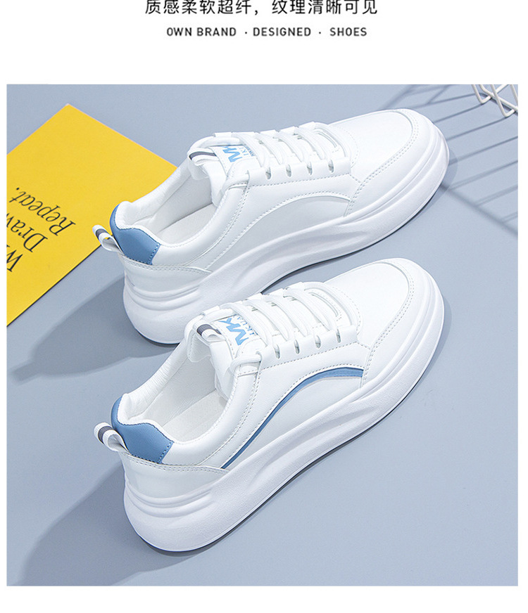 PU Upper Lady Women's White Shoes Low Cut Flat Sneakers White Walking Shoes For Women Lady