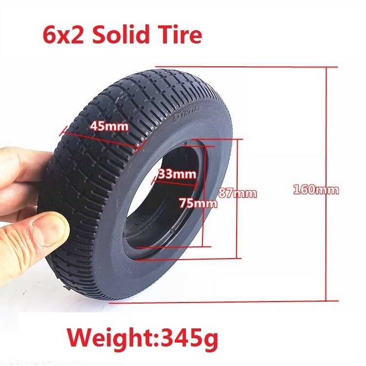 6x2 inch  Solid  Tire       6*2  solid Tire with wheel hub