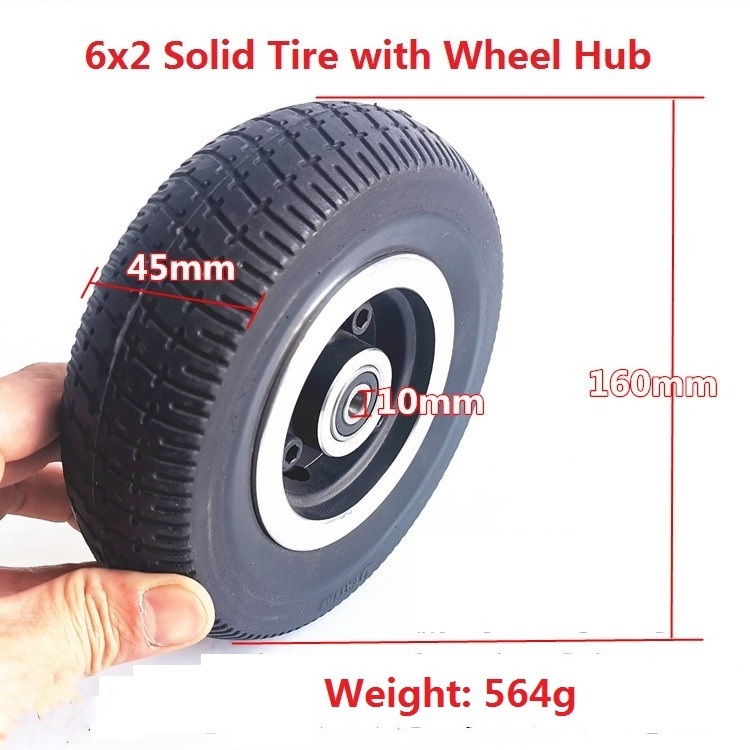 6x2 inch  Solid  Tire       6*2  solid Tire with wheel hub