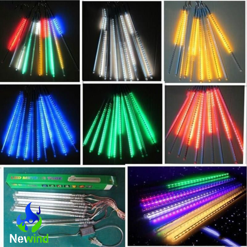 Solar Meteor Shower Lights Outdoor 8 Tubes Led Meteor Christmas Lights Garland Falling Rain Lights For Party