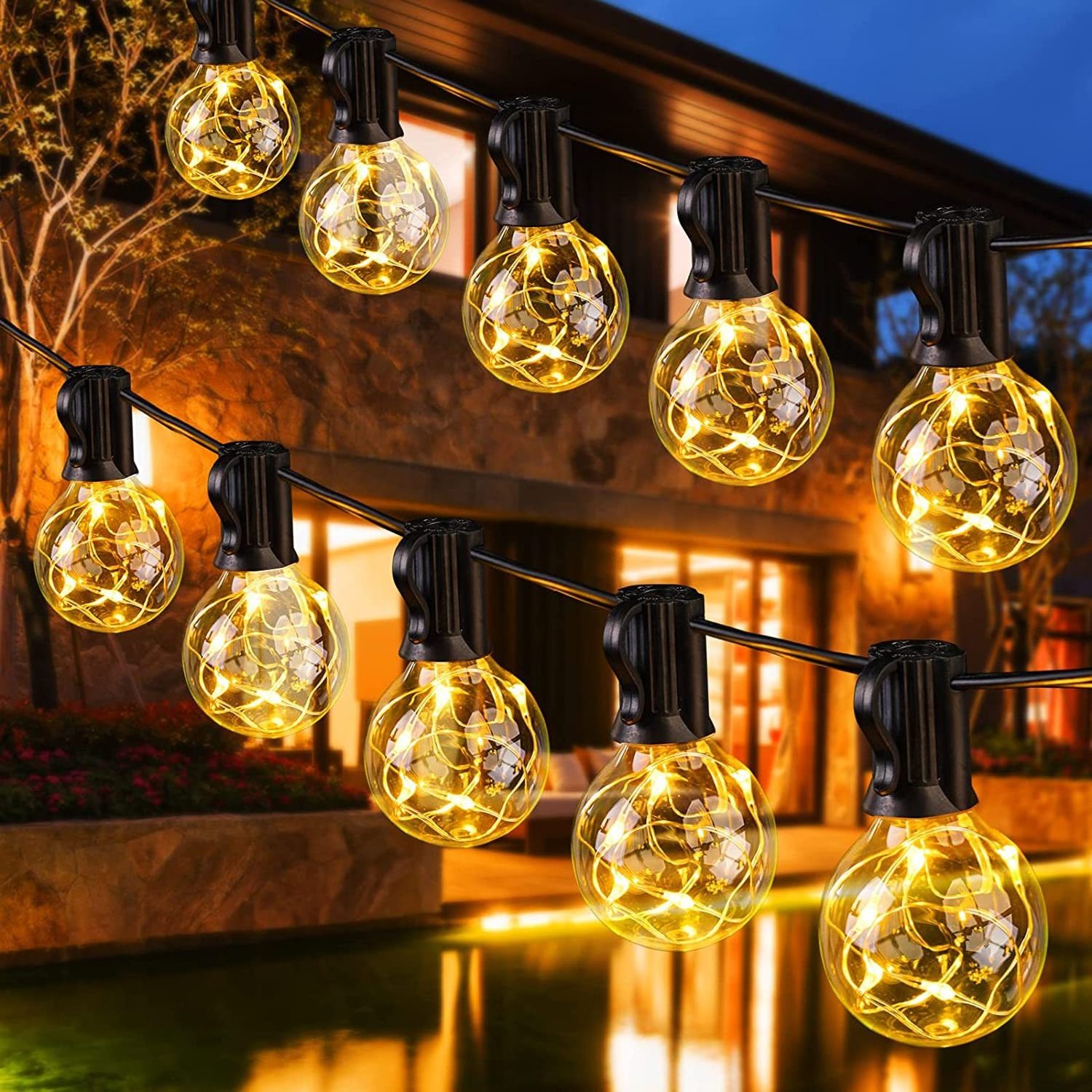 Outdoor Weather proof Flexible Led Light String Hanging Perfect Patio Christmas garden decoration solar string lights