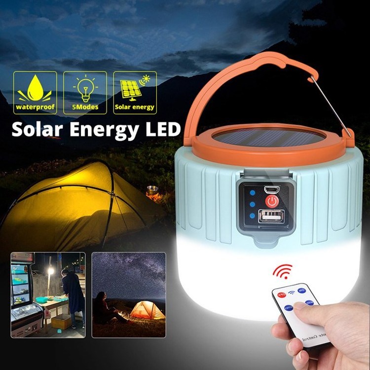 Camping Solar LED Camping Light USB Rechargeable Bulb Outdoor Tent Lamp BBQ Hiking Portable Solar Emergency Camping Lights