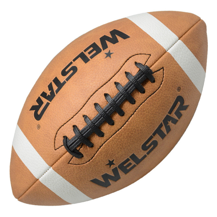 Customized Brown Color Official Size 9 Machine Sewn PVC American Football Ball