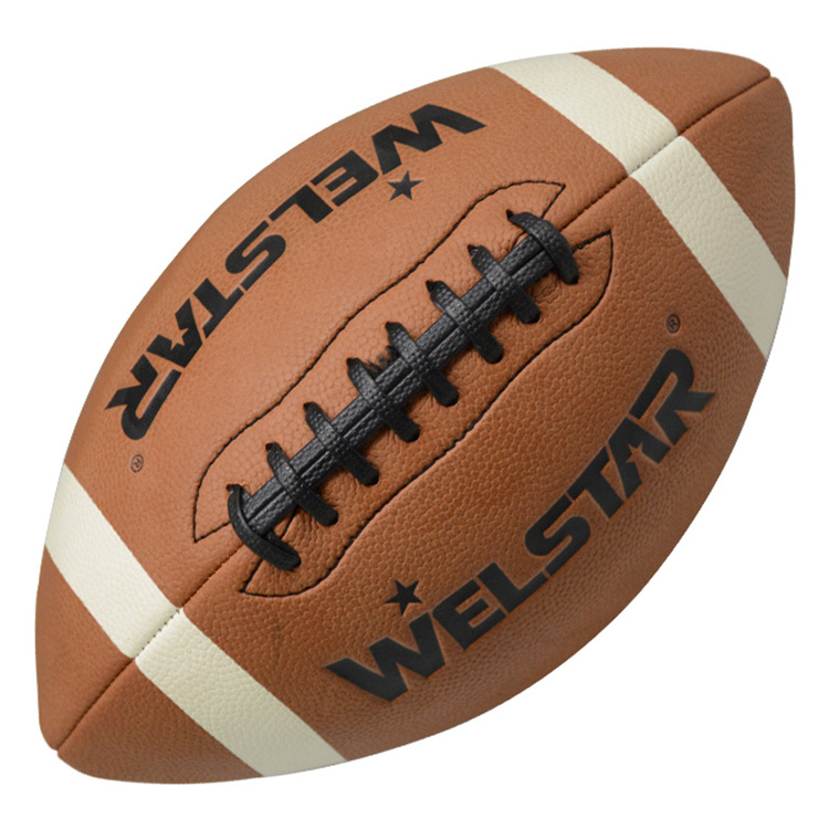 Customized Brown Color Official Size 9 Machine Sewn PVC American Football Ball