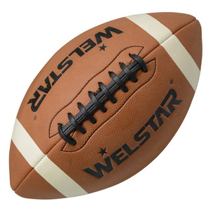 Customized Brown Color Official Size 9 Machine Sewn PVC American Football Ball