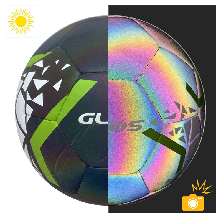 Glowing Reflective Soccer Ball Football Light Up Camera Flash Glow in The Dark Gifts Toys Balls for Kids and Boys