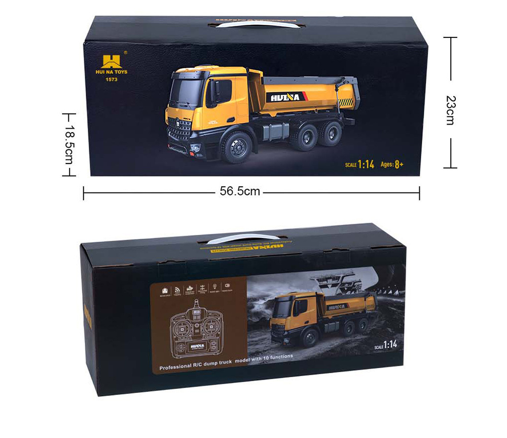 1:14 2.4G radio control engine car toy 30mins play time 10 funtion rc dump truck model for children