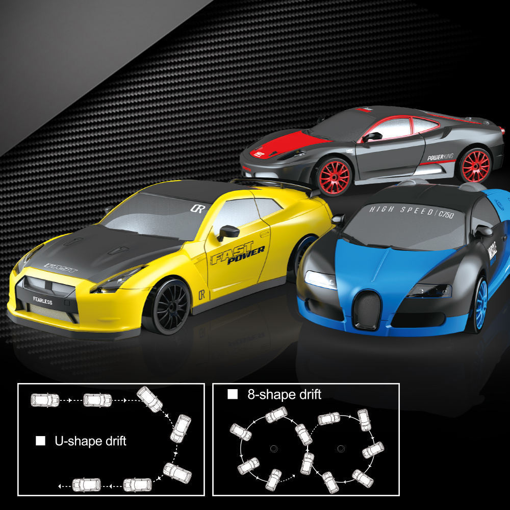 multi style 15km/h speed 2.4G 4WD Racing 1:24 RC Drift Car with Replaceable Tires and Obstacles