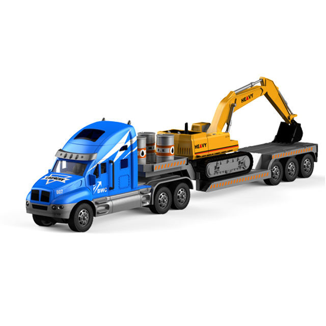 Electric 20Mins Playing Time Remote Control tow Truck Toy Car Transporters Trailers With RC Excavator