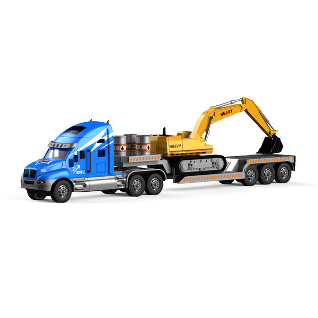 Electric 20Mins Playing Time Remote Control tow Truck Toy Car Transporters Trailers With RC Excavator