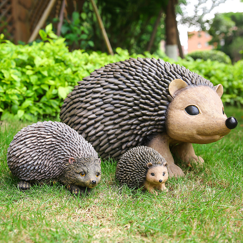 Hedgehog figurine handmade animal decoration  resin hedgehog statue