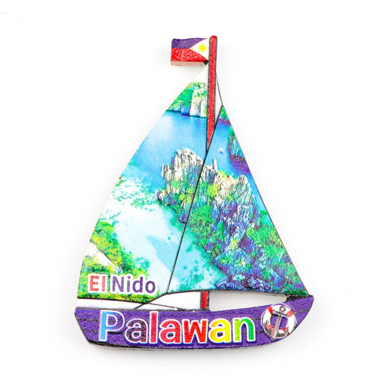 Customised printed logo shape beach sea ocean tourist souvenir 3d poly resin fridge magnet