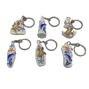 Wholesale beach souvenir keychain resin marine life sea turtle key chain