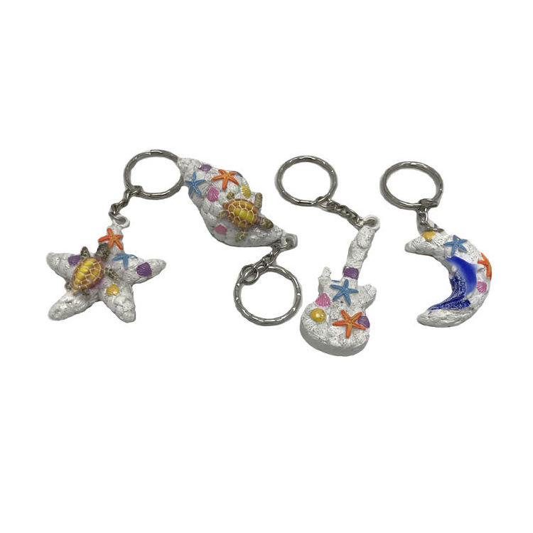 Wholesale beach souvenir keychain resin marine life sea turtle key chain