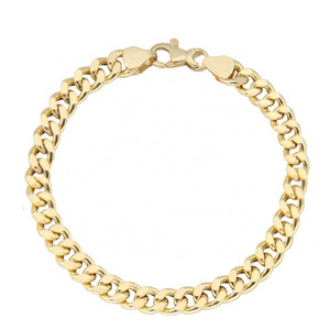 Xinfly luxury Pure 18K miami Real Yellow Gold Cuban link chain Au750 Custom Curb Chain Bracelet Men And Women