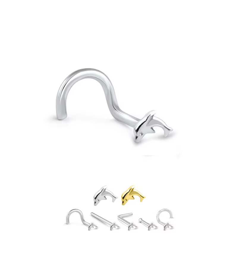 Surgical Steel  Dolphin Nose Screw Ring Body Jewelry Wholesale