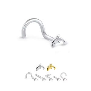 Surgical Steel  Dolphin Nose Screw Ring Body Jewelry Wholesale