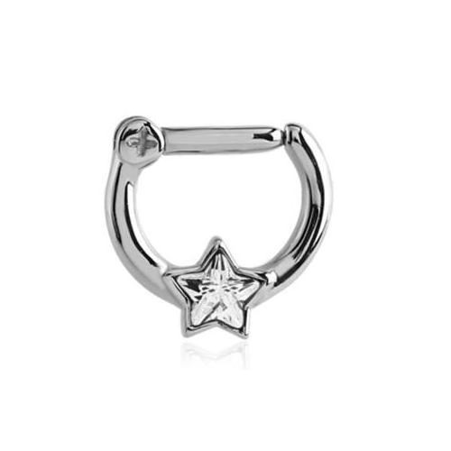 Star Nose Ring Hoop 16 Gauge Septum Piercing Clicker Xinfocus Body Jewelry