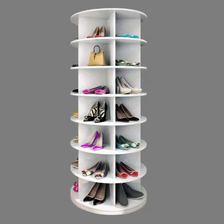 Manufacturer Wholesale White Rotating Shoe Rack For Shoe Store Showcase