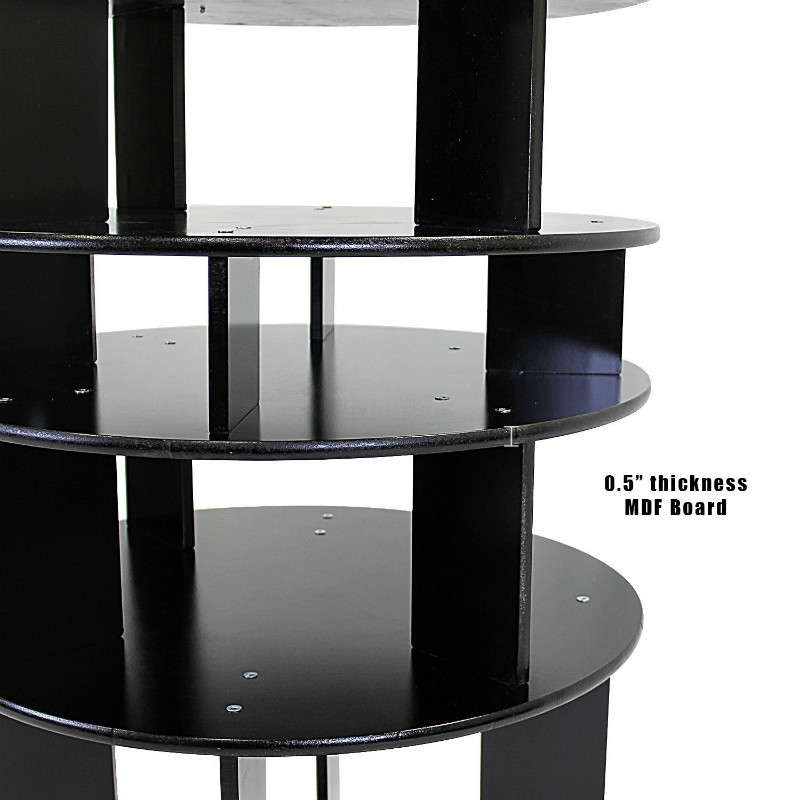 360 degree  customized shop mall and home  space saving rotating wooden cabinet shoe rack manufacture from China