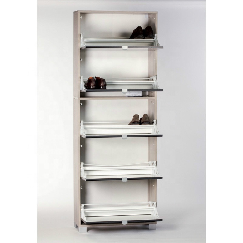 elegant Modern MFC mirrored wall mounted shoe rack storage used in living room from wholesale factory