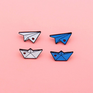 OEM Souvenir gift custom metal zinc alloy lased embossed soft 3d brooch air plane badge pins for clothes