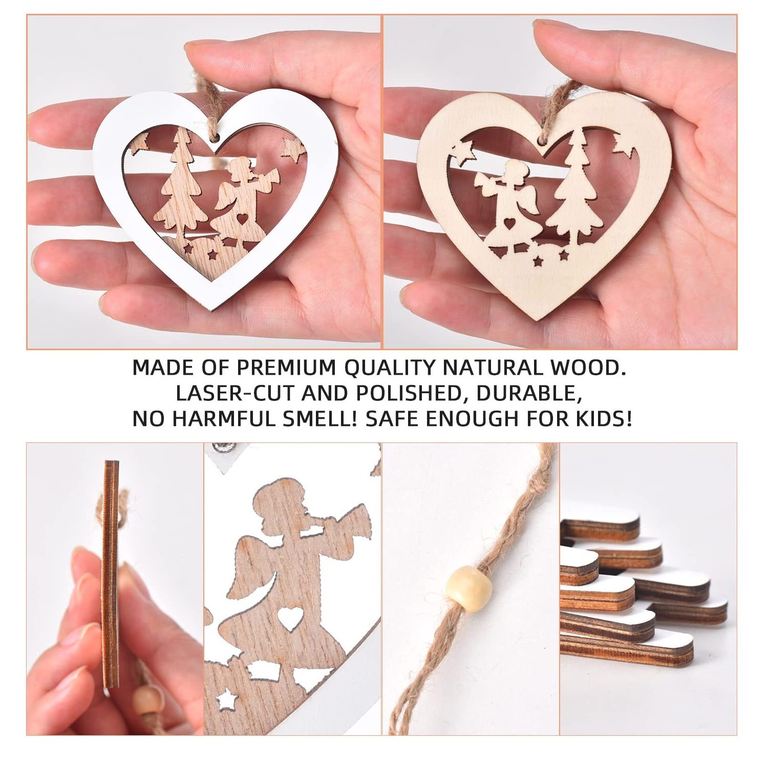 Religious DIY christmas tree laser cut wood crafts home desktop ornament wall hanging decoration arts crafts