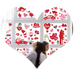 Ready to Ship stamps wedding celebration love heart shape valentine day window wall stickers for holiday