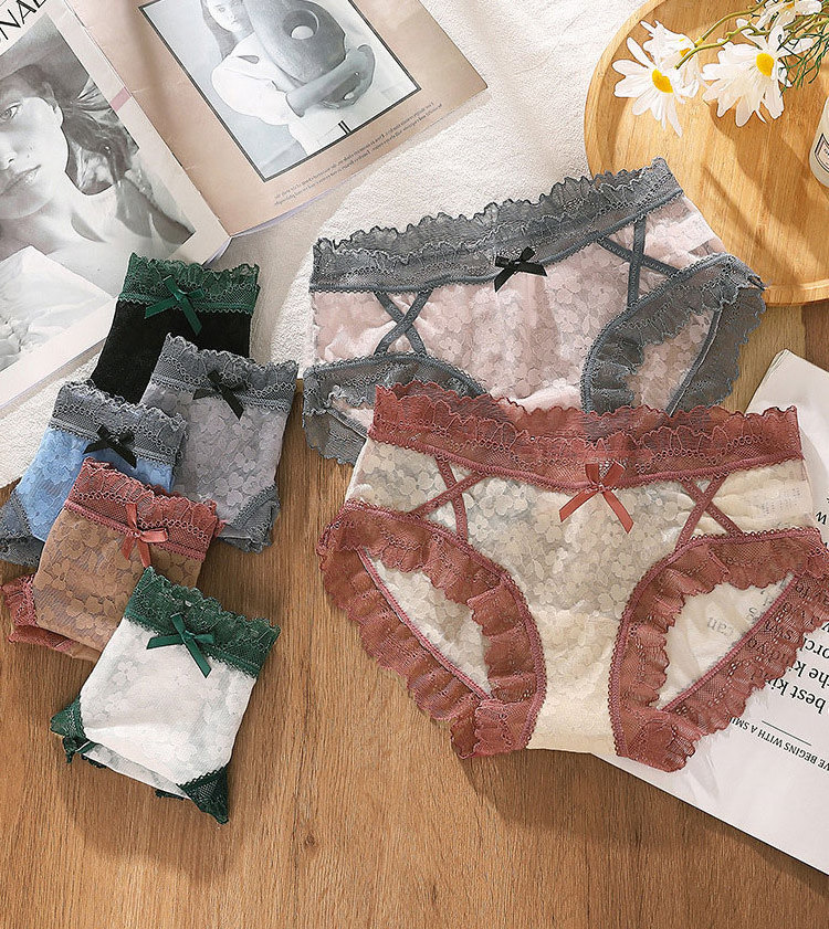 Wholesale girl used panties lace breathable cotton women sexy panty underwear