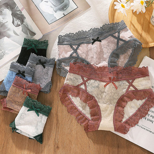 Wholesale girl used panties lace breathable cotton women sexy panty underwear