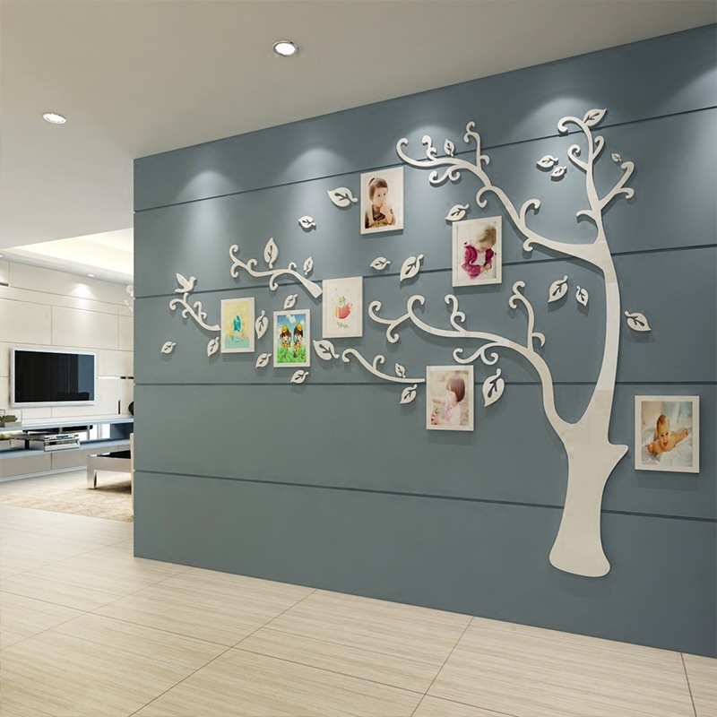 Custom removable die cut 3D PVC decorative acrylic vinyl family memory tree wall decal sticker