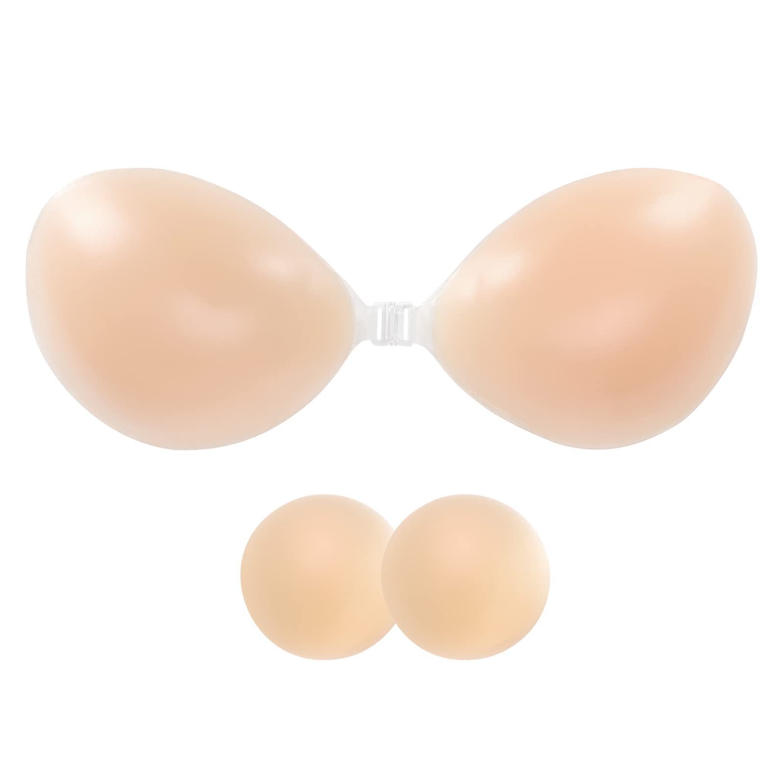 Underwear adhesive invisible strapless women transparent lift up rubber cups gather silicone frontless bra