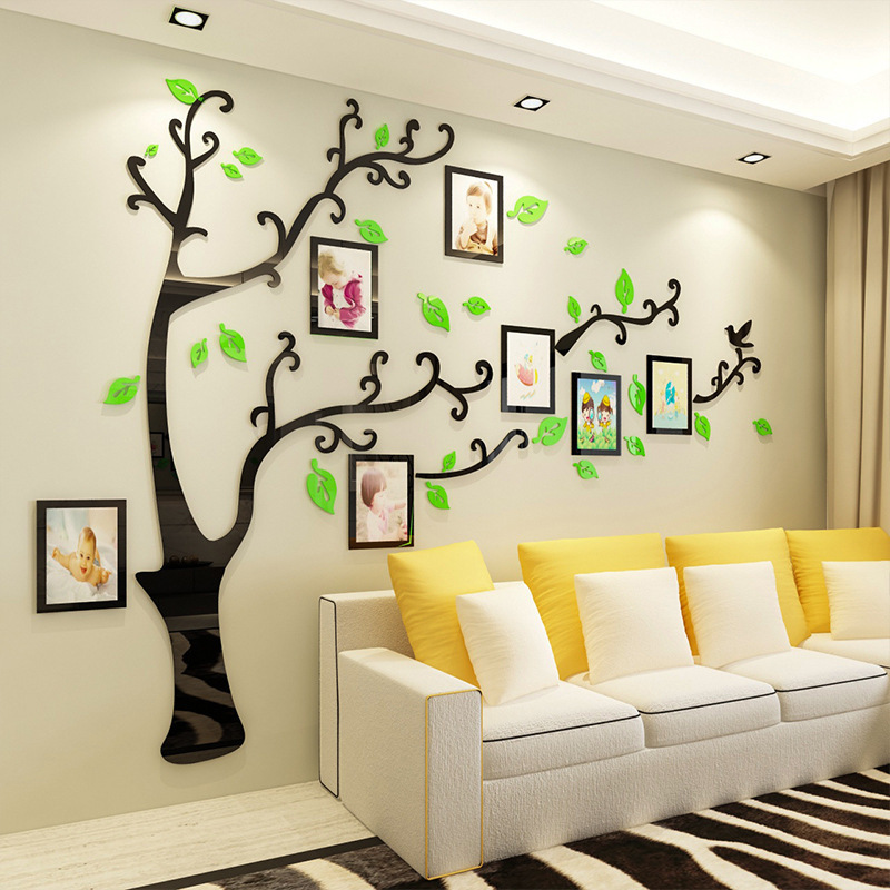 Custom removable die cut 3D PVC decorative acrylic vinyl family memory tree wall decal sticker