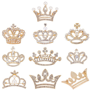 High quality glitter bling crystal rhinestones brooches jewelry and enamel pins crown brooch pins