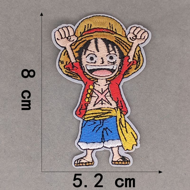 Wholesale polyester custom one piece logo embroidery cartoon jackets iron on transfers anime patches