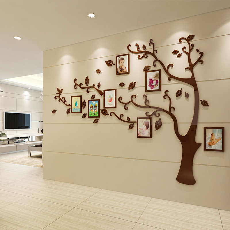 Custom removable die cut 3D PVC decorative acrylic vinyl family memory tree wall decal sticker