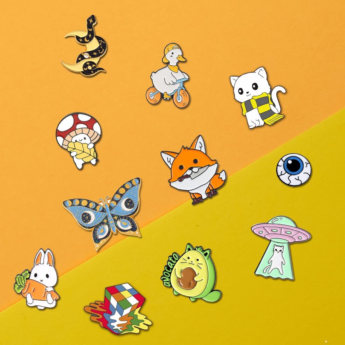 Assorted badges brooch bulk funny button set lapel custom soft enamel metal cartoon pin for backpack cloths