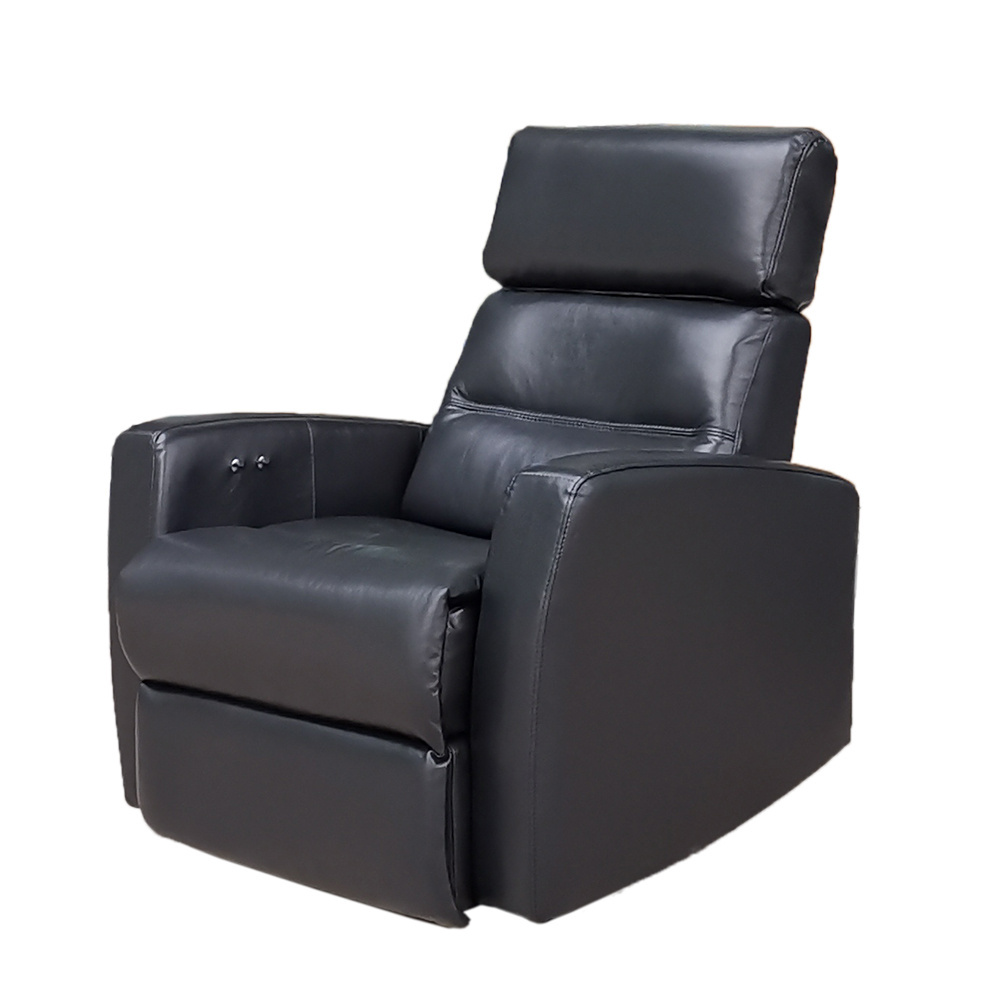 New design modern luxury real leather manual adjust headrest living room family cinema electric recliner sofa single  chair