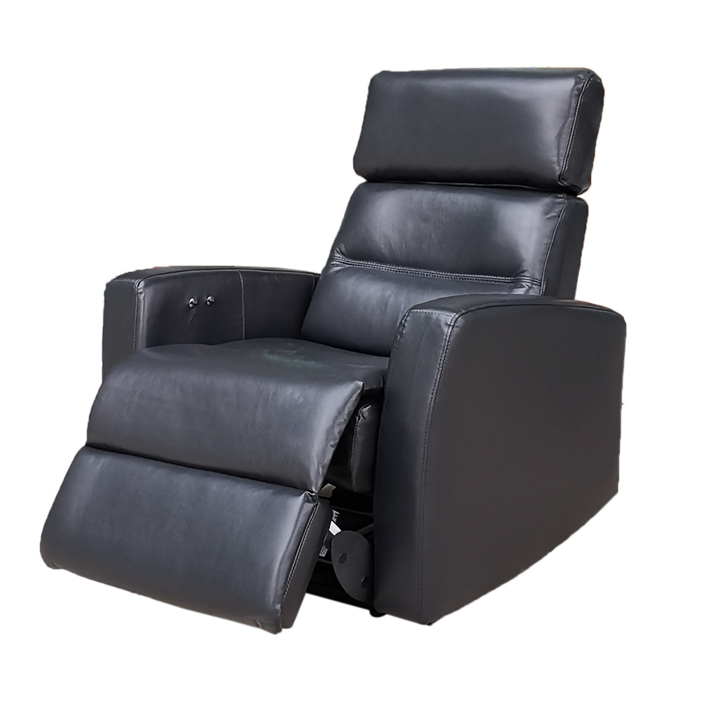 New design modern luxury real leather manual adjust headrest living room family cinema electric recliner sofa single  chair