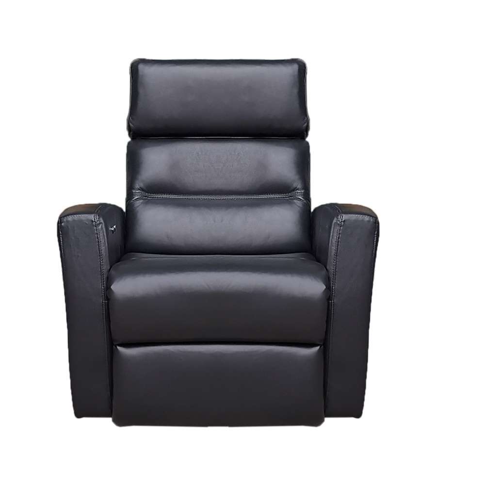 New design modern luxury real leather manual adjust headrest living room family cinema electric recliner sofa single  chair