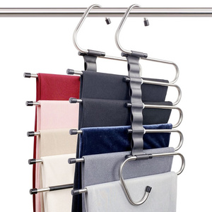 multifunctional Multi Layer Closet Space Saving Clothes jean Hanger Magic Pants Hangers Rack organizer and storage for pants