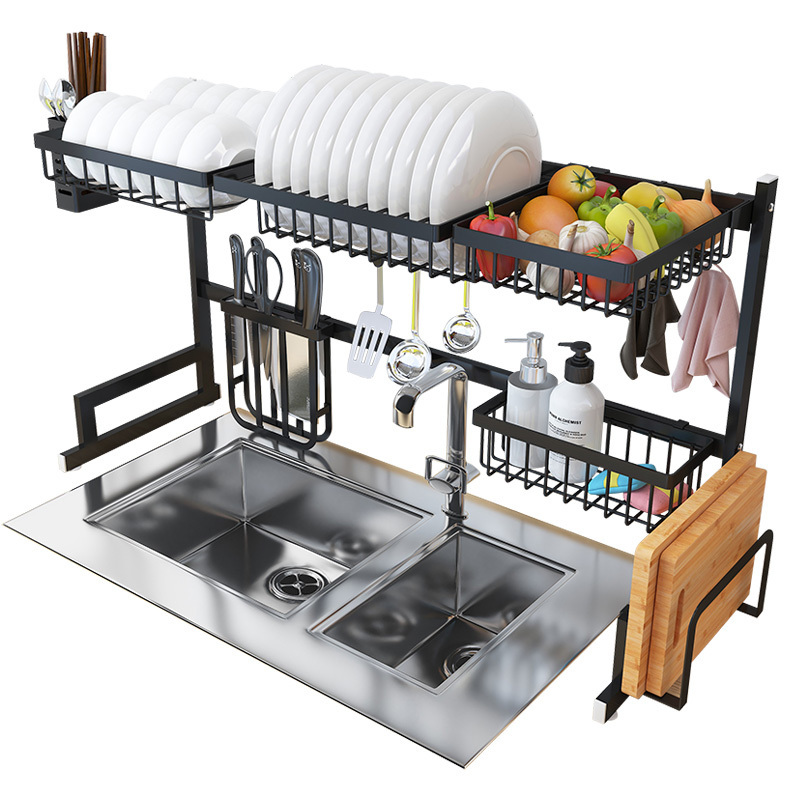 Multifunctional Stainless Steel Dish Rack Drainer With Utensils Holder Dish Bowl Rack Organizador de platos escorredor de pratos